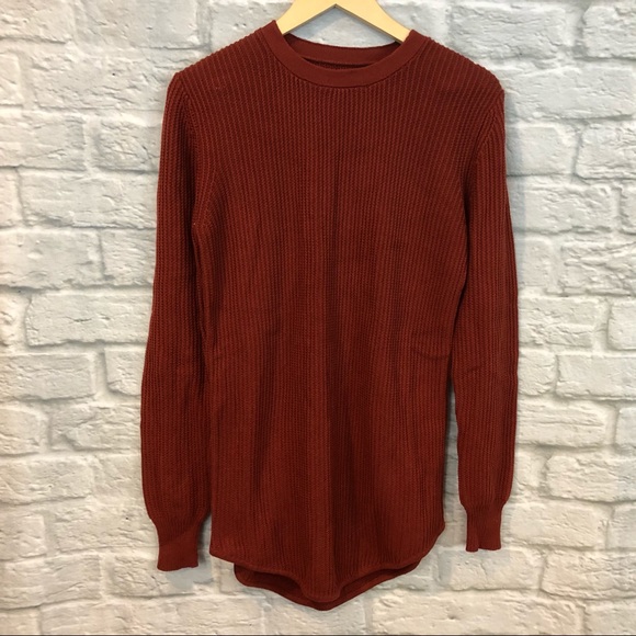 NWOT UNIF x UO Waffle Knit Red Side ZIP Tunic Top - Picture 3 of 8